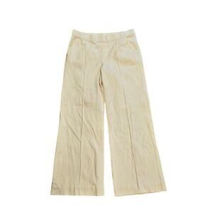 Isaac mizrahi cream wide leg straight dress pants pull on Womens xl 16 career